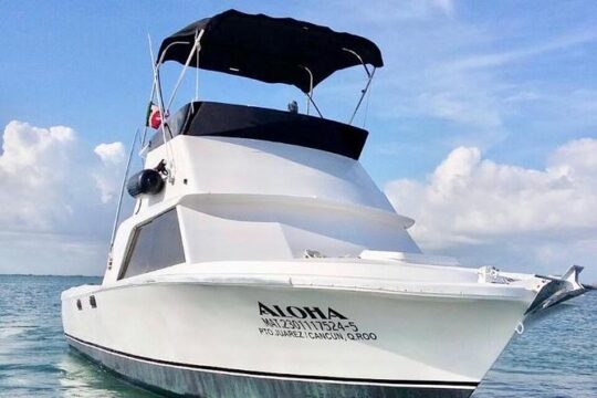 Cancun fishing charter if you don't fish you don't pay Bertram 31ft 6 pax 25P5