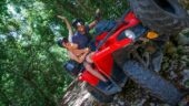 Fun morning riding ATVs and jumping in a cenote
