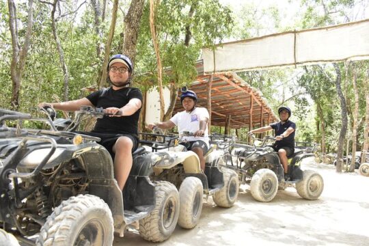 Shared ATV Zipline and Cenote Swim From Cancun